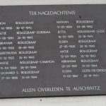 Naamplaat van de tijdens de Tweede Wereldoorlog omgekomen familie Bollegraaf