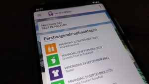 Foto van Afvalwijzer app op Nokia 8.1