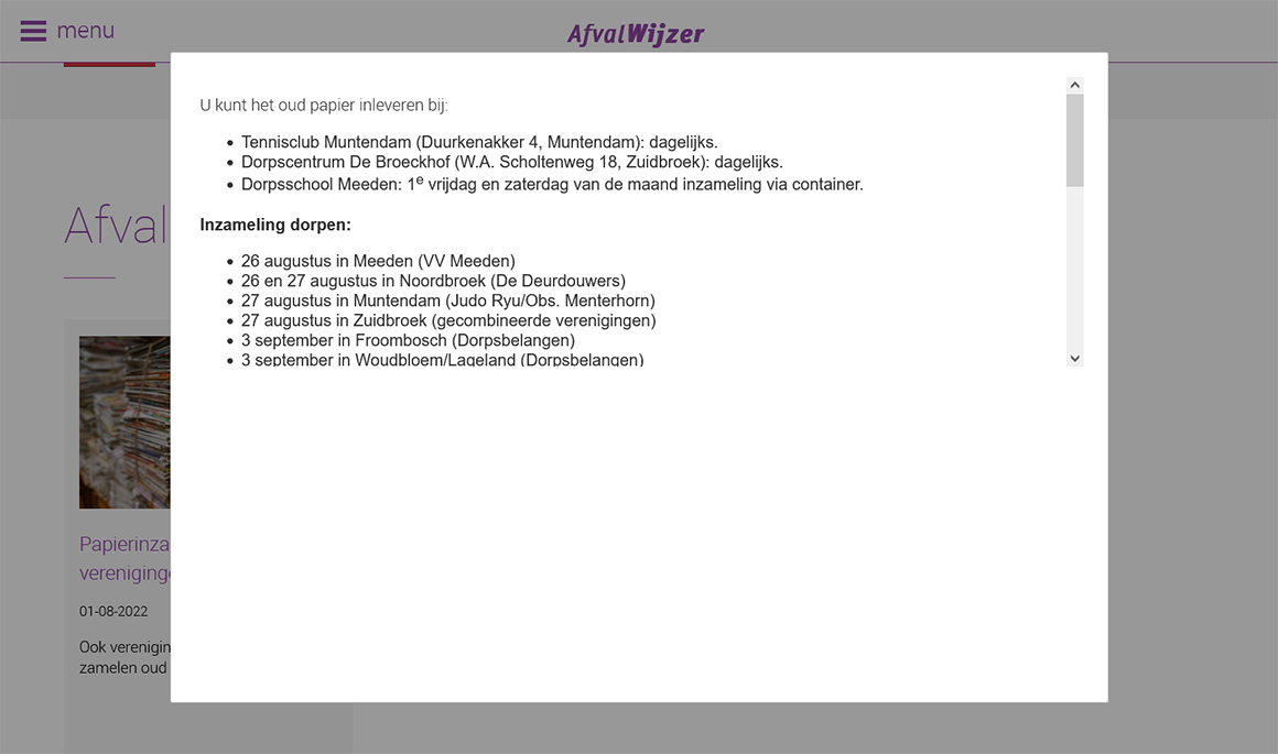 Afvalwijzer website: Afvalnieuws: nieuwsbericht