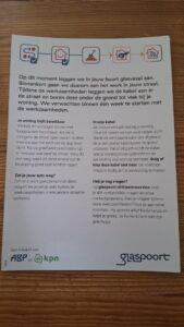 Glasvezelupdate maart 2026 - Kaart aankondiging graafwerkzaamheden - achterkant