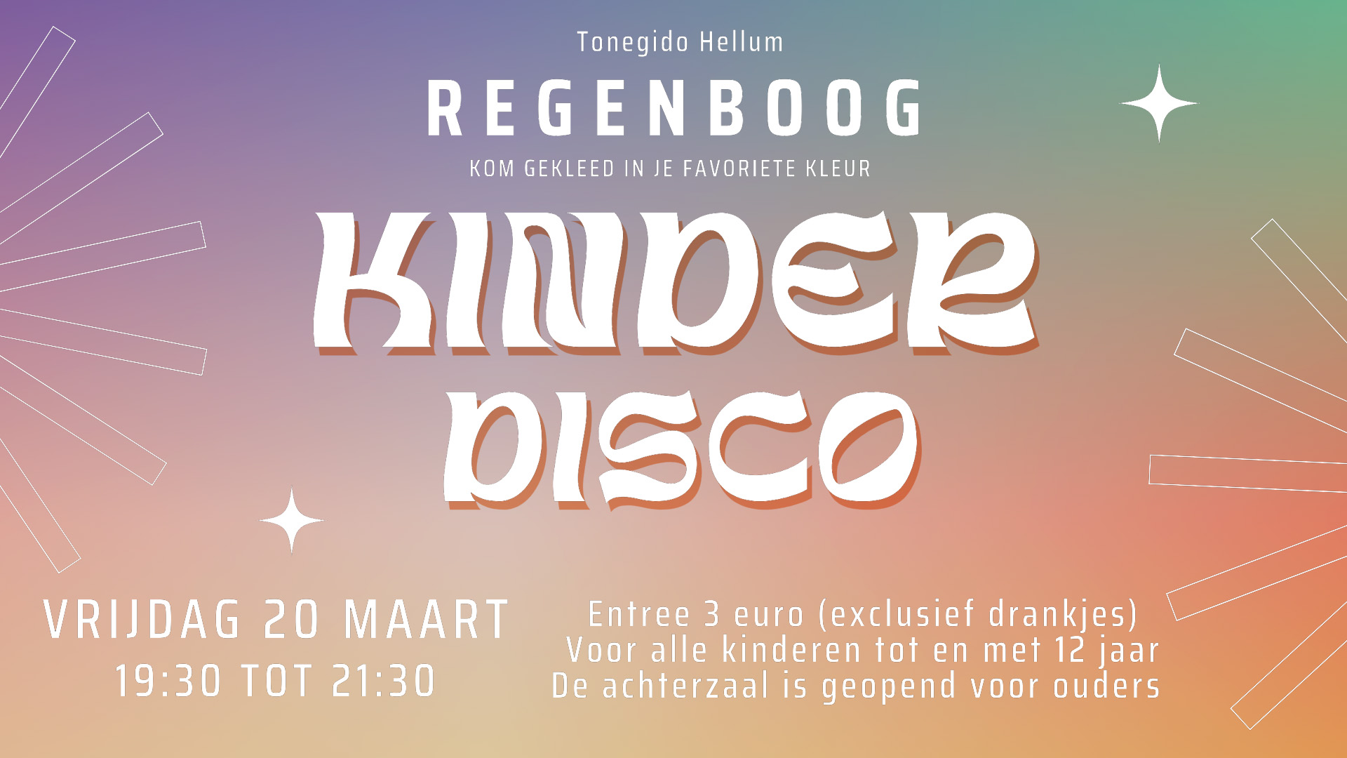 Kinderdisco 20 maart 2026 - Header achtergrond