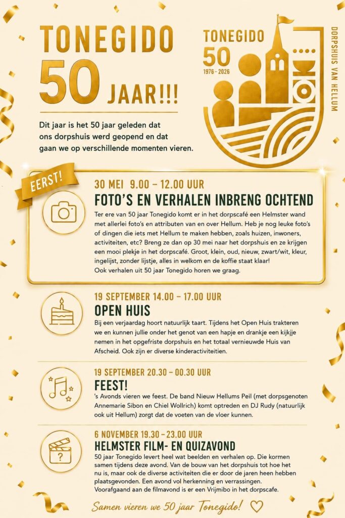 TONEGIDO 50 jaar