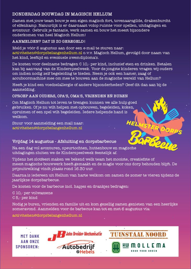 Kinderspeelweek 2026 flyer pagina 2