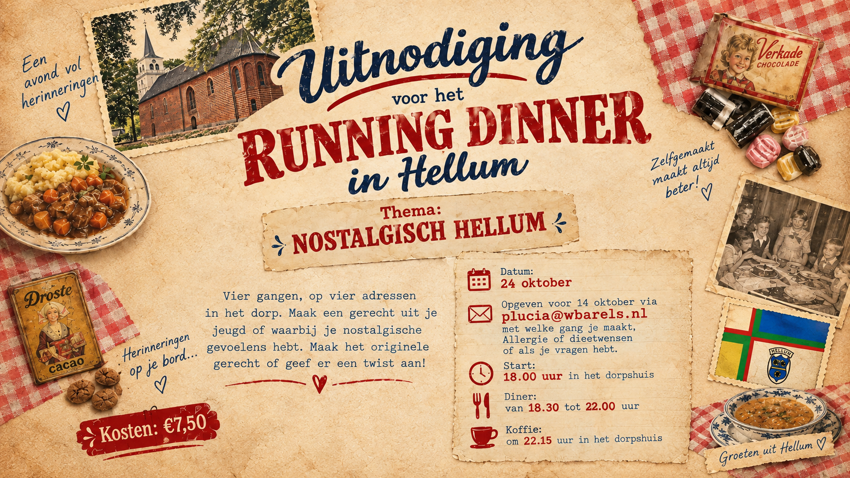 Running Dinner 2026: Nostalgisch Hellum (landscape)