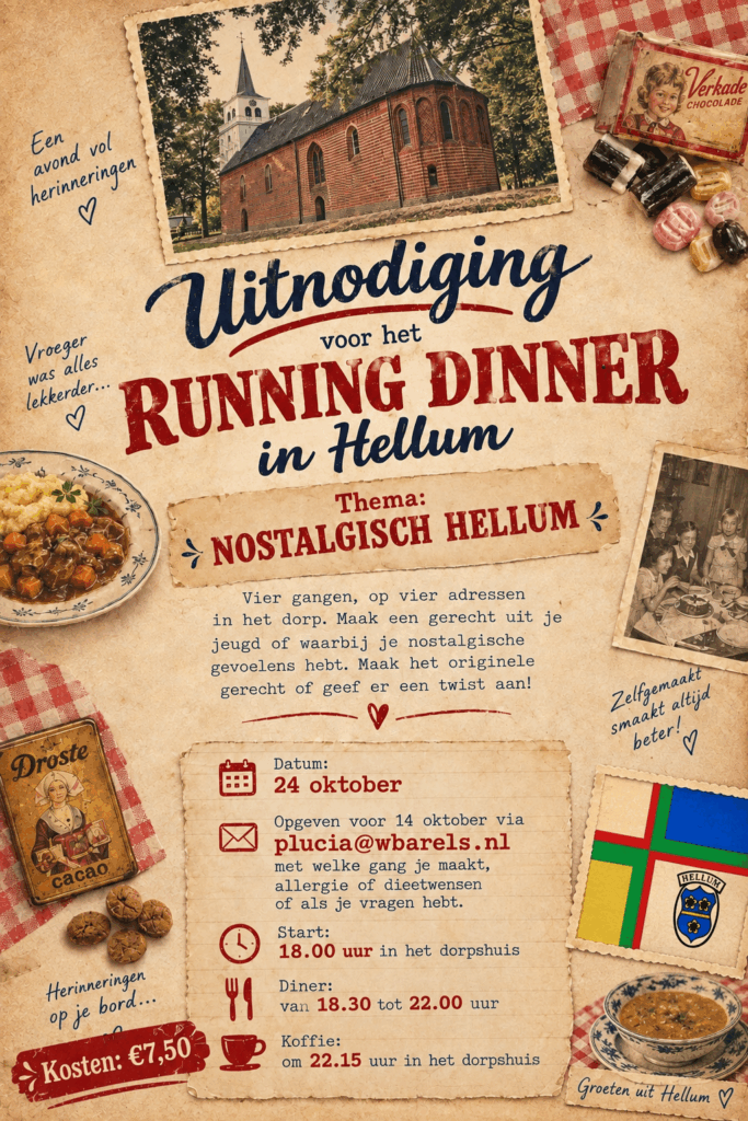 Running Dinner 2026: Nostalgisch Hellum